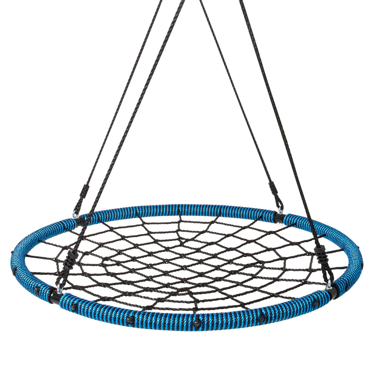 Spider Web Saucer Swing, 40 Inch Round Swings for Kids Outdoor, 750lbs Weight Capacity Saucer Tree Swing, Stable Woven Rope Swing Seat with Tree Hanging Straps and Adjustable Multi-Strand Ropes