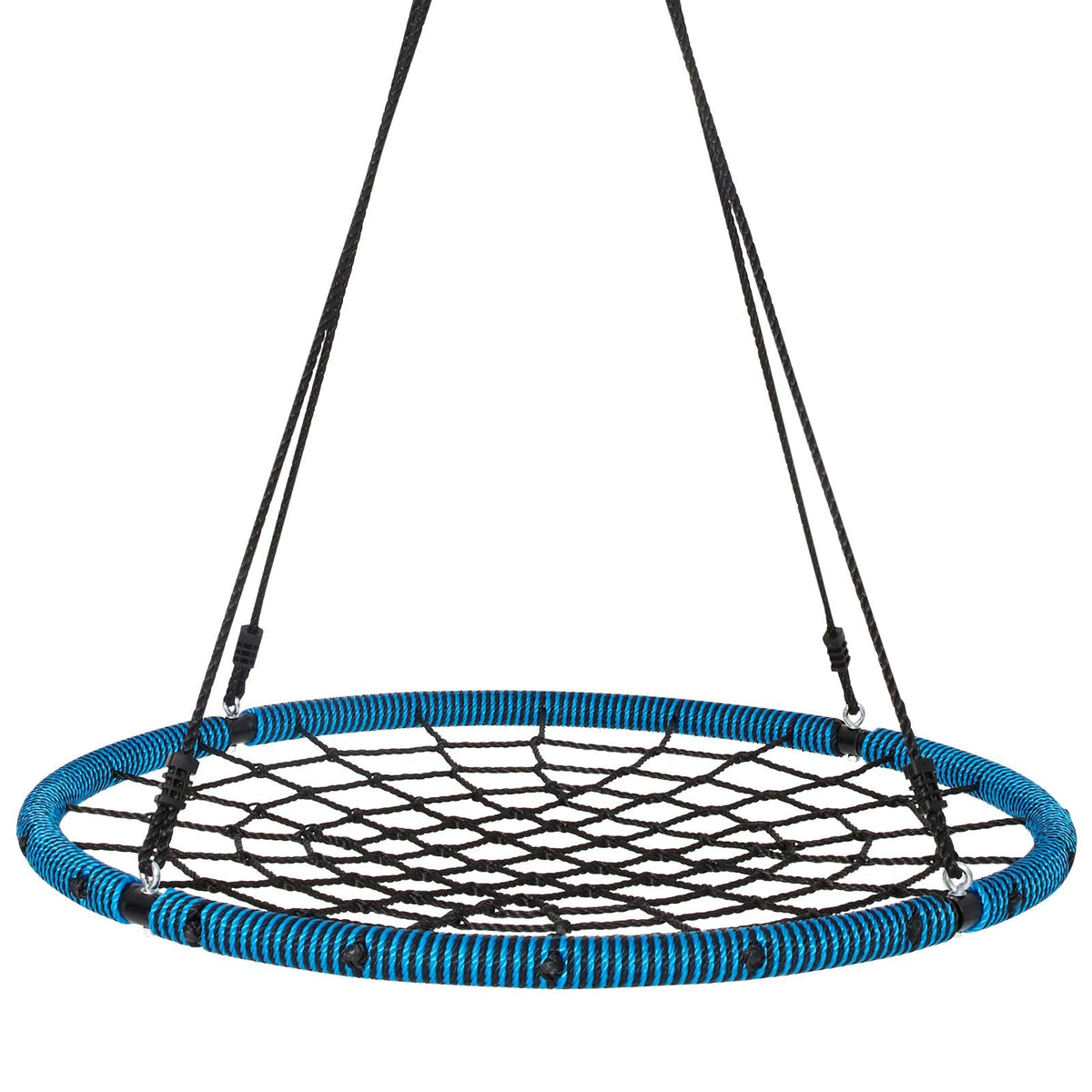 Spider Web Saucer Swing, 40 Inch Round Swings for Kids Outdoor, 750lbs Weight Capacity Saucer Tree Swing, Stable Woven Rope Swing Seat with Tree Hanging Straps and Adjustable Multi-Strand Ropes