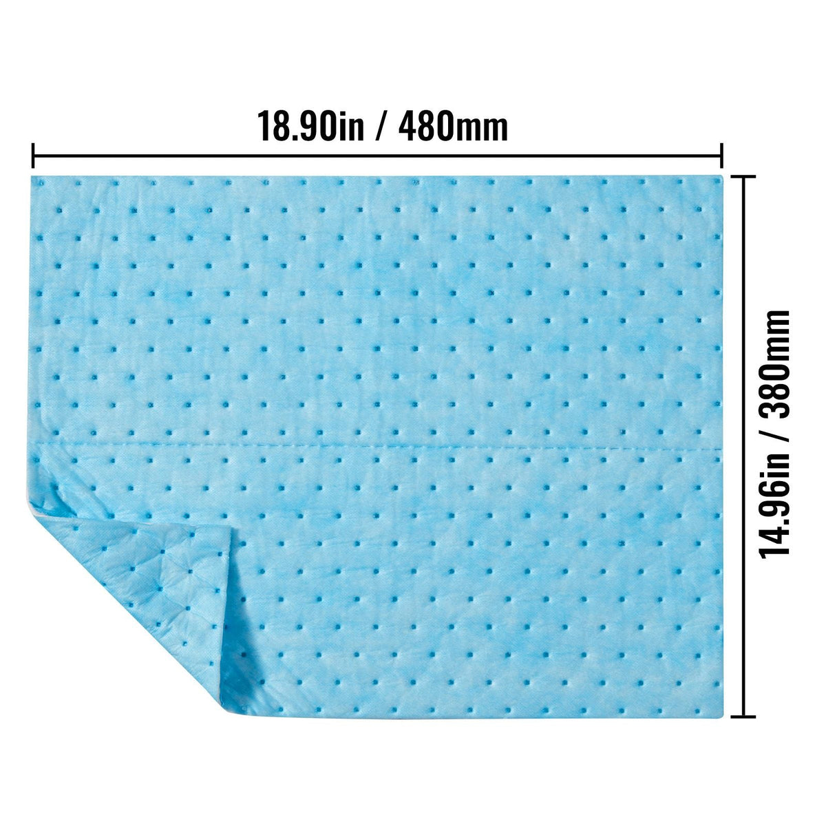 Spill Absorbent Pads, Water Absorbing Mat Pad in Dispenser Box, 6 Gal Capacity, 15" L x19" W Polypropylene Absorbent Pad for Water, 30 pcs per Box