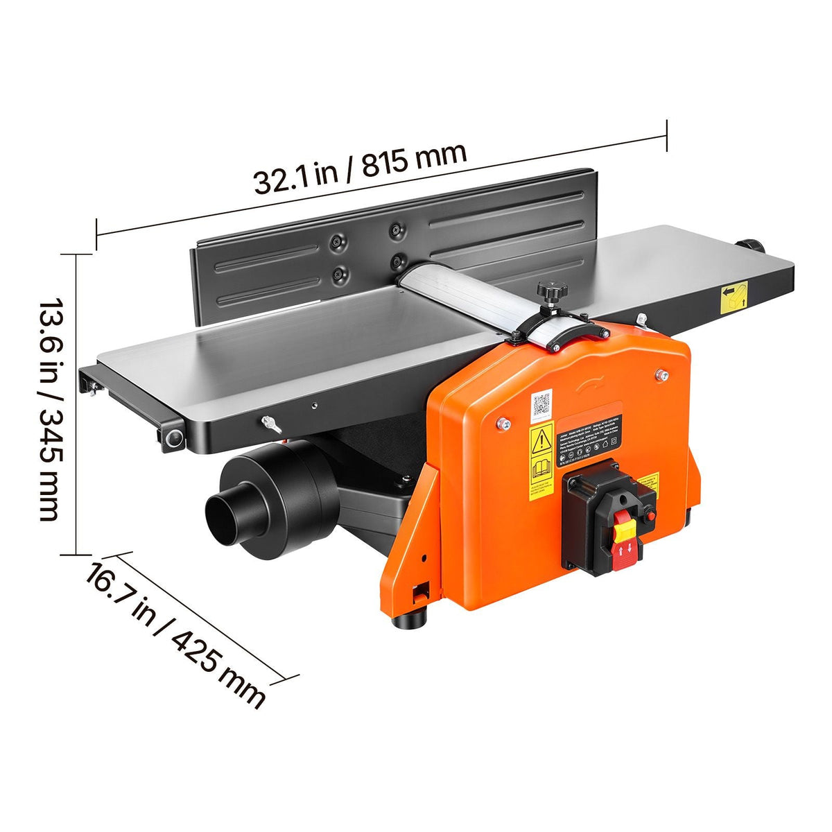 Spiral Benchtop Jointer, 8 Inch, 2 HP 8500 RPM Bench Top Wood Jointer, with 18-Blade Spiral Cutterhead, Extendable Cast Aluminum Table, Up to 1/8 in Depth, Adjustable Fence, for Woodworking DIY