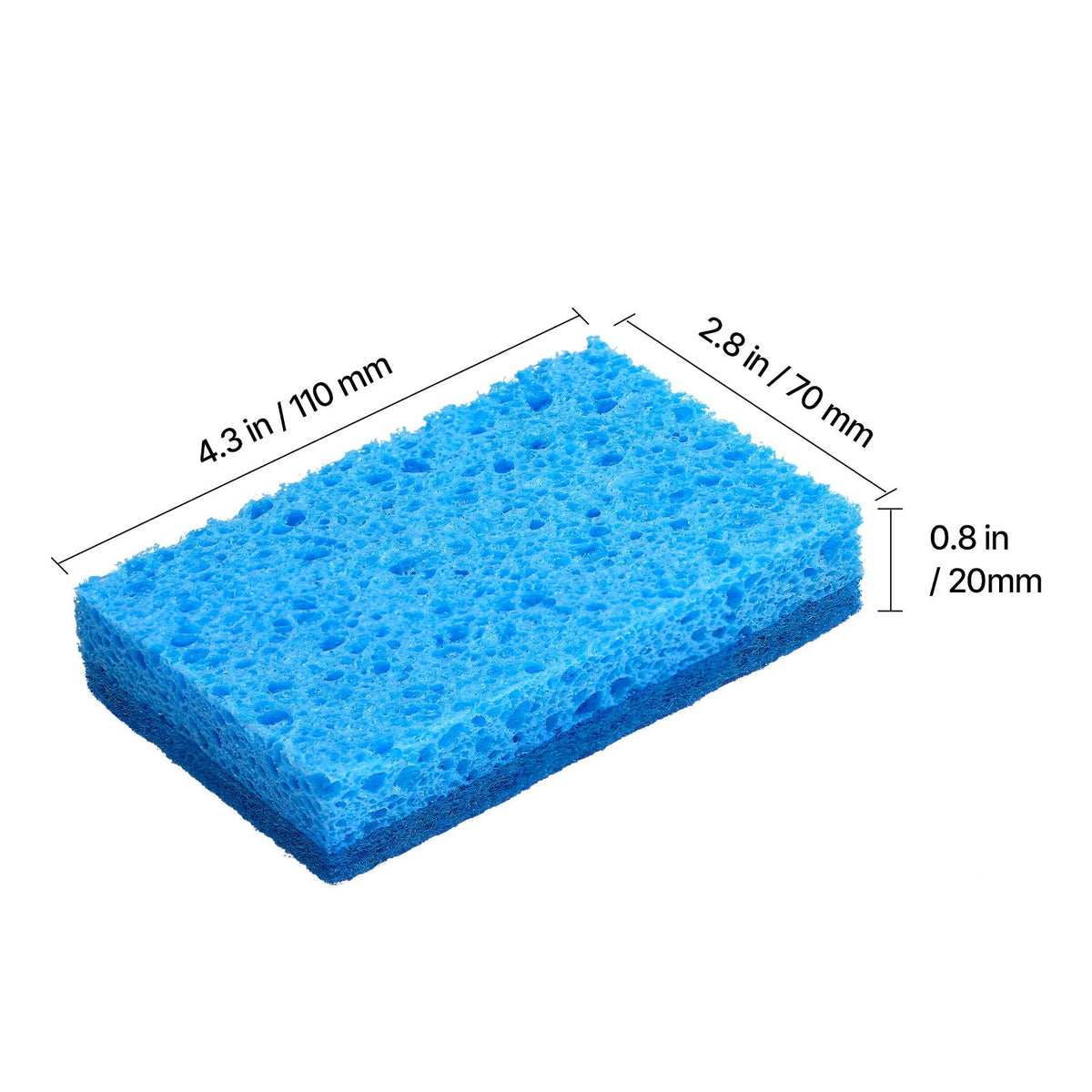 Sponges, 12 Pcs Durable Natural Kitchen Sponges with Cellulose & Scrub Pad, Easy-to-Rinse Cleaning Sponges with Honeycomb Structure & Quick Water Absorption, Fit for Home Cleaning