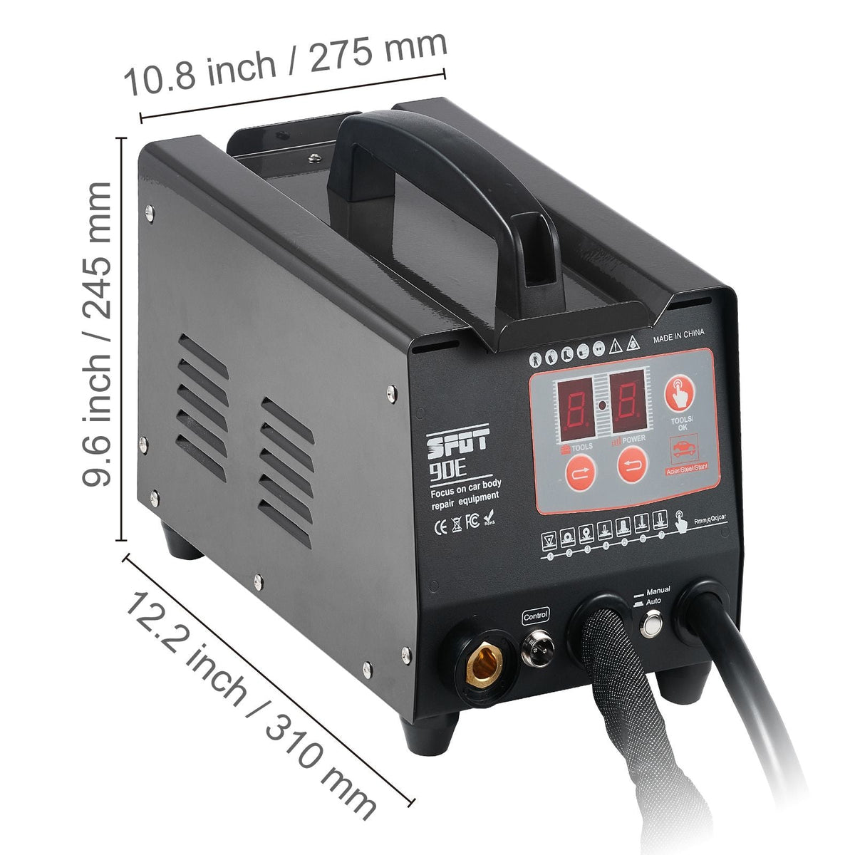 Spot Welder Dent Puller, 3KW Stud Welder Dent Repair Kit with 2 Welding Guns, Auto/Manual Welding & 7 Modes, 110V Auto Body Spot Welding Dent Repair Machine for Car, Truck Dent Repair