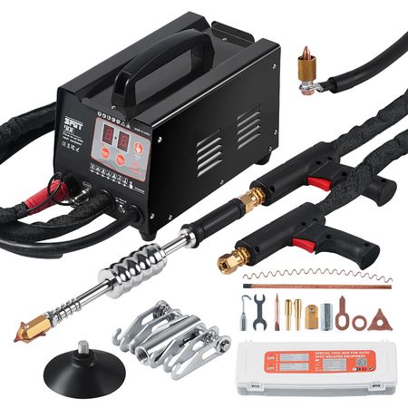 Spot Welder Dent Puller, 3KW Stud Welder Dent Repair Kit with 2 Welding Guns, Auto/Manual Welding & 7 Modes, 110V Auto Body Spot Welding Dent Repair Machine for Car, Truck Dent Repair
