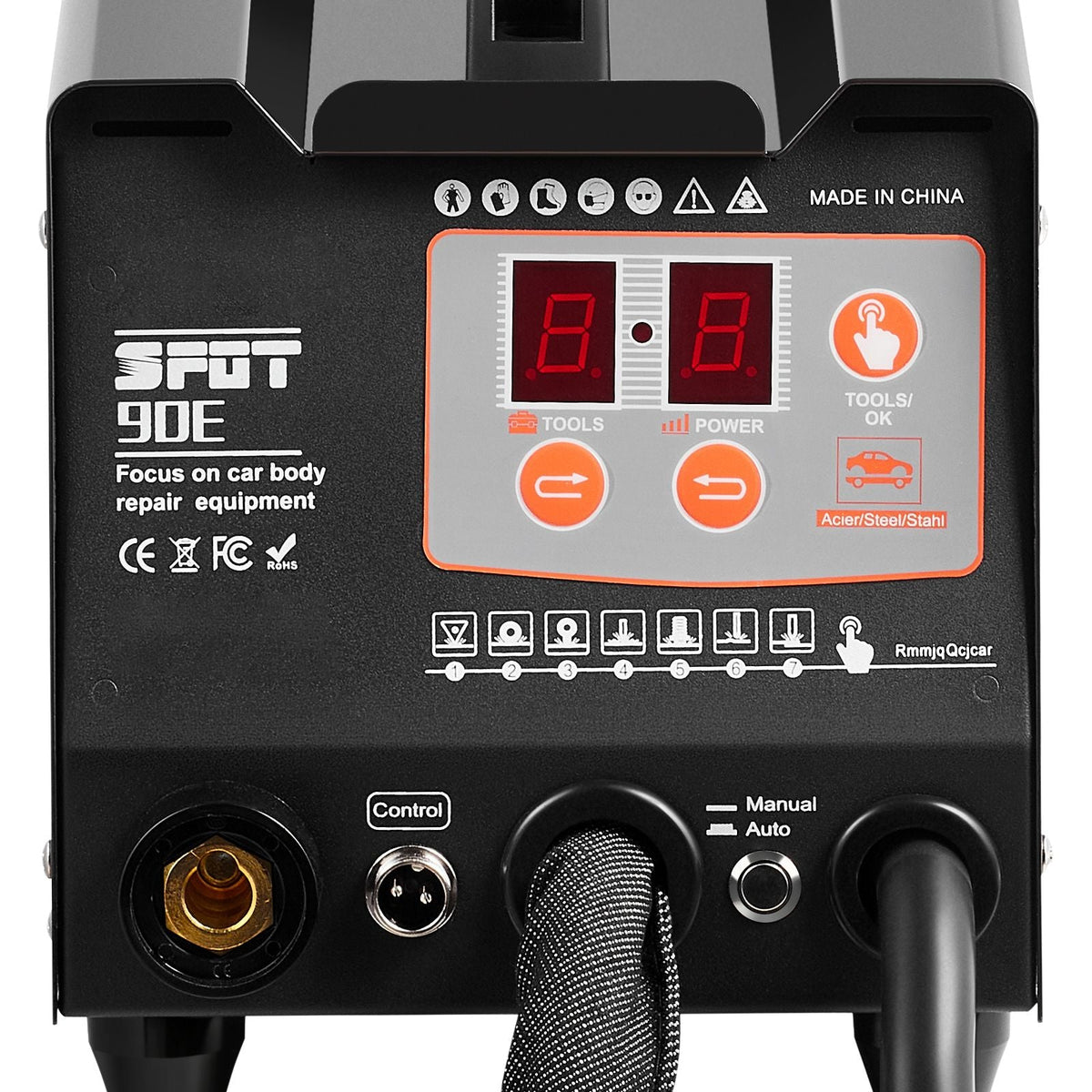 Spot Welder Dent Puller, 3KW Stud Welder Dent Repair Kit with 2 Welding Guns, Auto/Manual Welding & 7 Modes, 110V Auto Body Spot Welding Dent Repair Machine for Car, Truck Dent Repair