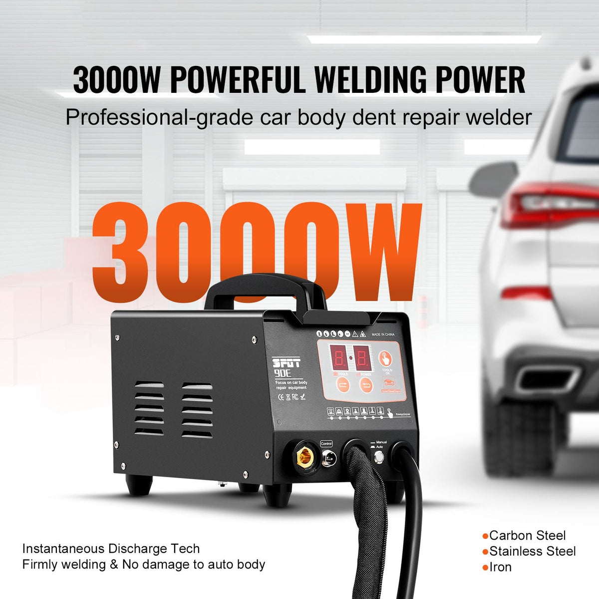Spot Welder Dent Puller, 3KW Stud Welder Dent Repair Kit with 2 Welding Guns, Auto/Manual Welding & 7 Modes, 110V Auto Body Spot Welding Dent Repair Machine for Car, Truck Dent Repair