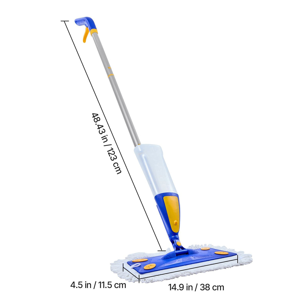 Spray Mop, with 3 Washable Pads for Dry and Wet Floor Cleaning and a 27oz Refillable Water Tank, Microfiber Dust Wet Mop & Twisted Cotton Dry Mop, Commercial Home Use for Tiles/Vinyl/Wood Floor