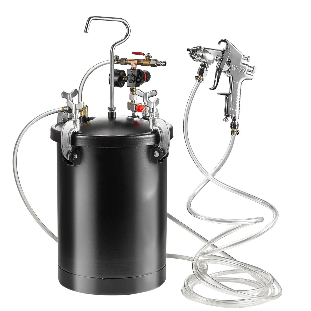Spray Paint Pressure Pot, 15L/3.75gal Pressure Pot Tank, 60 psi Adjustale Pressure, Steel Pressure Pot Paint Tank with Spray Gun, Hoses, Pressure Gauge, for Home Decor and Industry Painting