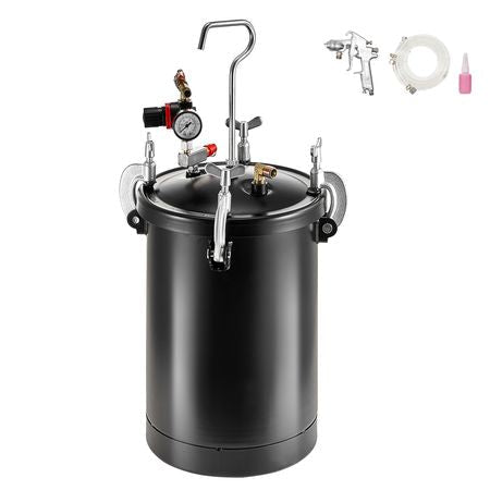 Spray Paint Pressure Pot, 15L/3.75gal Pressure Pot Tank, 60 psi Adjustale Pressure, Steel Pressure Pot Paint Tank with Spray Gun, Hoses, Pressure Gauge, for Home Decor and Industry Painting
