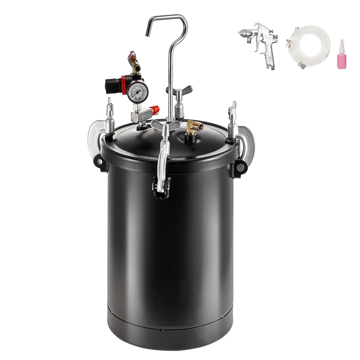 Spray Paint Pressure Pot, 15L/3.75gal Pressure Pot Tank, 60 psi Adjustale Pressure, Steel Pressure Pot Paint Tank with Spray Gun, Hoses, Pressure Gauge, for Home Decor and Industry Painting