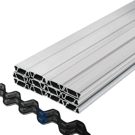 Spring Wire and Lock Channel,6.56ft Spring Lock & U-Channel Bundle for Greenhouse, 20 Packs PE Coated Spring Wire & Aluminum Alloy Channel, Plastic Poly Film or Shade Cloth Attachment with Screw