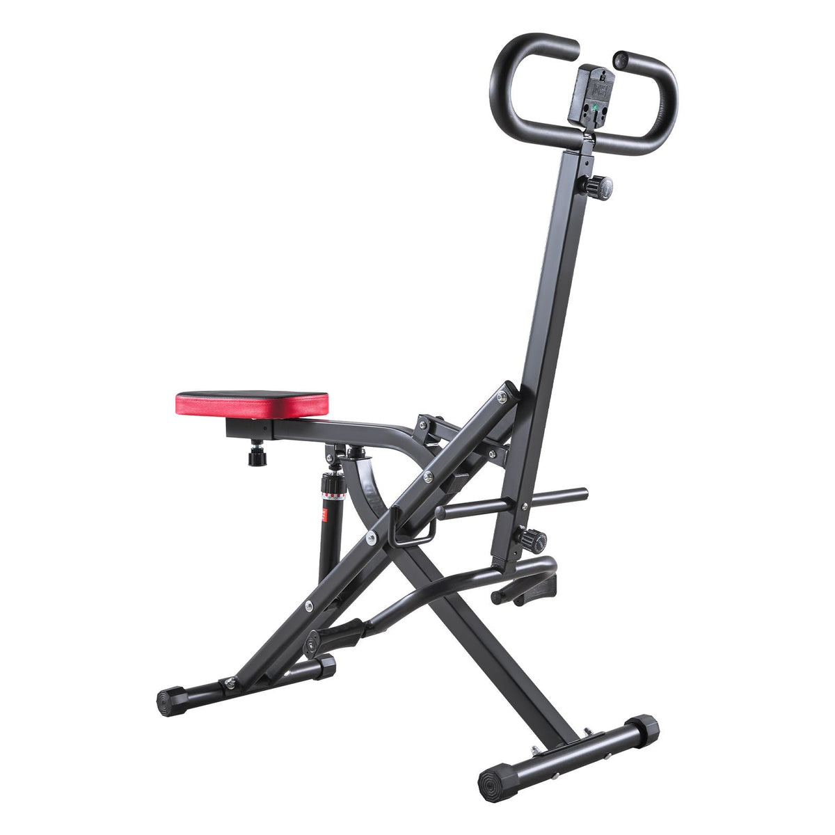 Squat Machine, Deep Squat Rowing Machine for Home, Easy Setup & Foldable Exercise Equipment, Glute Trainer Machine with 12-Gear Adjustable Resistance, Glutes & Leg Home Workout Machine, Black