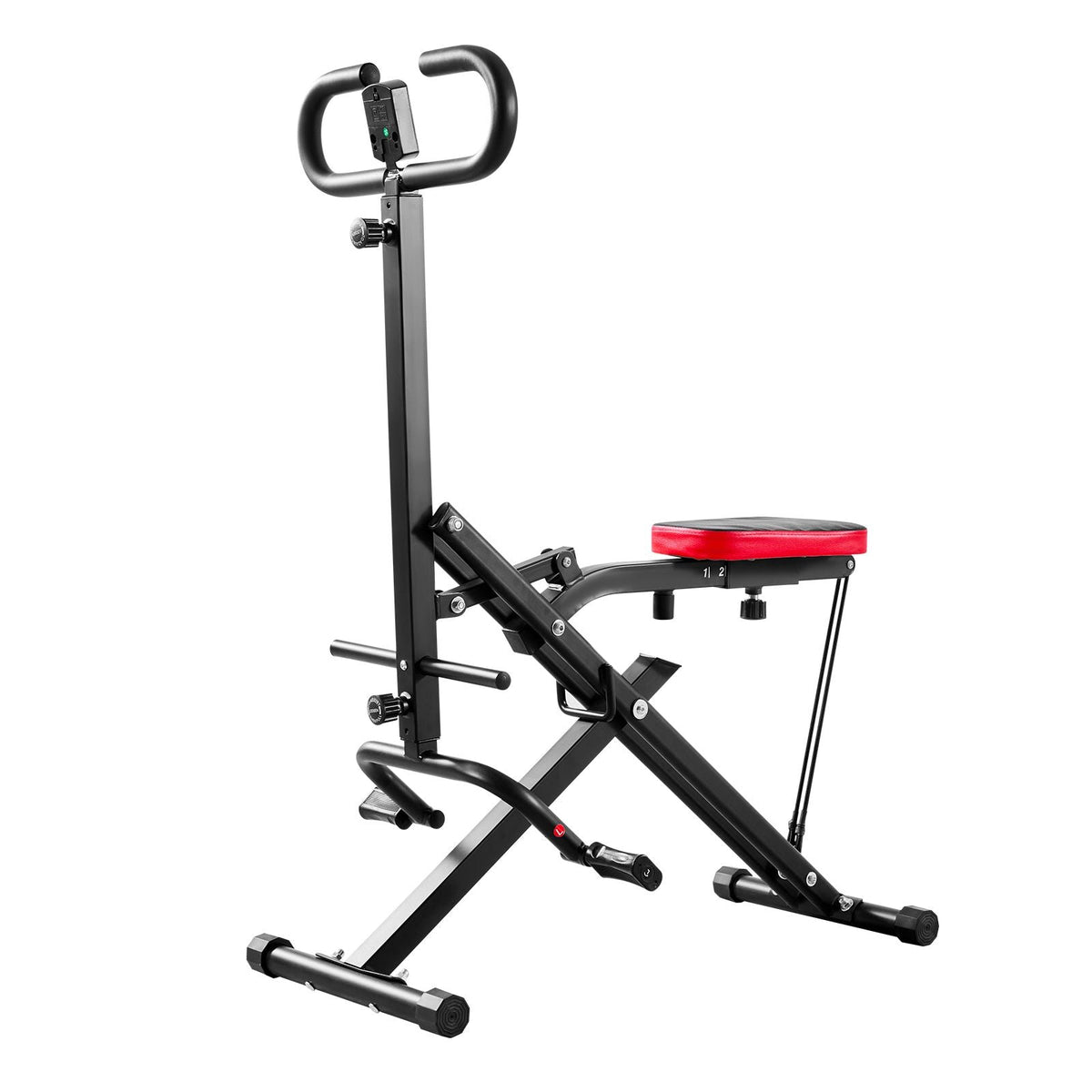 Squat Machine, Deep Squat Rowing Machine for Home, Easy Setup & Foldable Exercise Equipment, Glute Trainer Machine with 2 High-Strength Resistance Bands, Glutes & Leg Home Workout Machine, Black