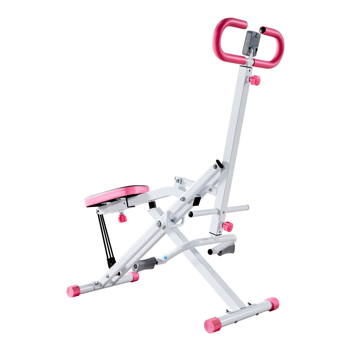 Squat Machine, Deep Squat Rowing Machine for Home, Easy Setup & Foldable Exercise Equipment, Glute Trainer Machine with 3 High-Strength Resistance Bands, Glutes & Leg Home Workout Machine, White