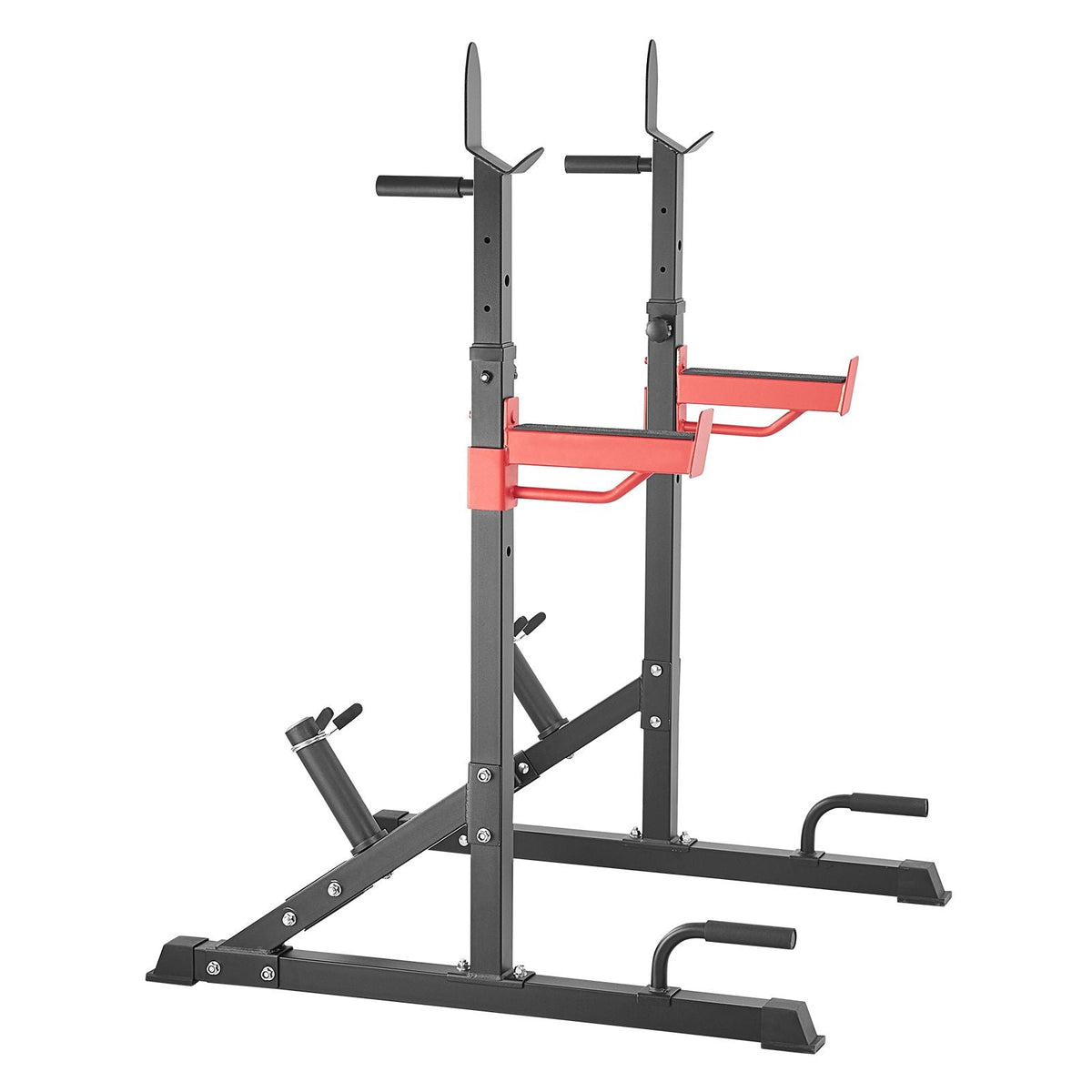 Squat Stand Power Rack, Multi-Functional Barbell Rack with Hook, Weight Plate Storage Attachment, Adjustable Free Bench Press Stands, Max Load 600 Lbs Steel Exercise Squat Stand for Gym/Home Gym