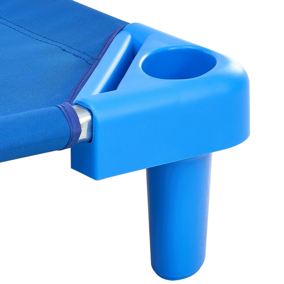 Stackable Kiddie Cot, Pack of 6, Portable Toddler Nap Cots, Standard Size 52" L x 23" W Daycare Cots for Kids, Preschool Classroom Daycare Beds for Sleeping, Resting, Naptime, Blue