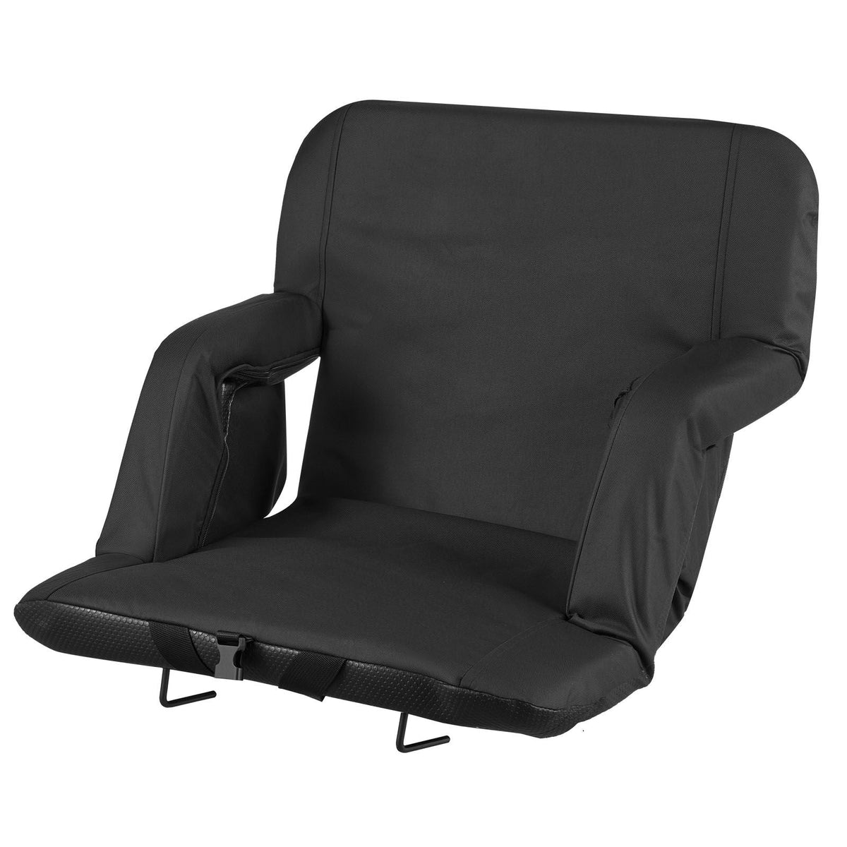 Stadium Seat, 6 Adjustable Angle Bleacher Chair, 2.75'' Cushion Stadium Seat with Back Support and Armrest, Wide Bleacher Chair with Hook Pocket Cupholder for Picnics, Beach Sports, and Gaming