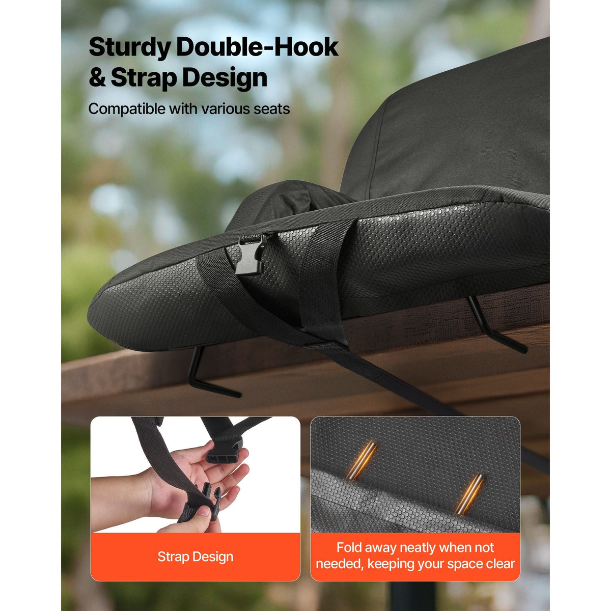 Stadium Seat, 6 Adjustable Angle Bleacher Chair, 2.75'' Cushion Stadium Seat with Back Support and Armrest, Wide Bleacher Chair with Hook Pocket Cupholder for Picnics, Beach Sports, and Gaming