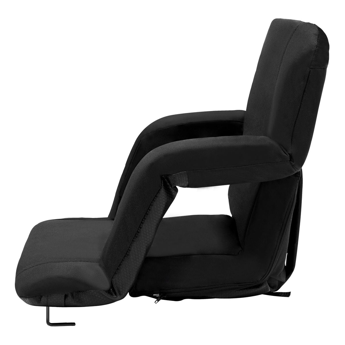 Stadium Seat with Back Support, Wide Bleacher Seat Backs, Folding Padded Cushion Stadium Chair, Portable Reclining Chairs with Hook Pocket Cupholder, Ideal for Sport Event Beach Concert (2 Set)