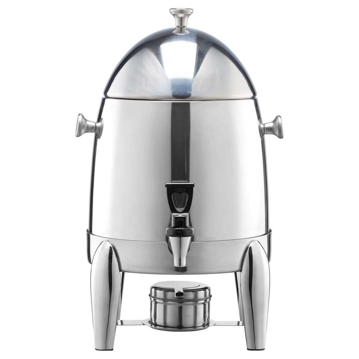 Stainless Steel Beverage Dispenser, 2.7 Gallon Drink Dispenser with Alcohol Burner, Hot & Cold Drink Dispensers for Coffee Tea Hot Water, with Spigot Ice Tube, for Restaurants, Hotels, Parties