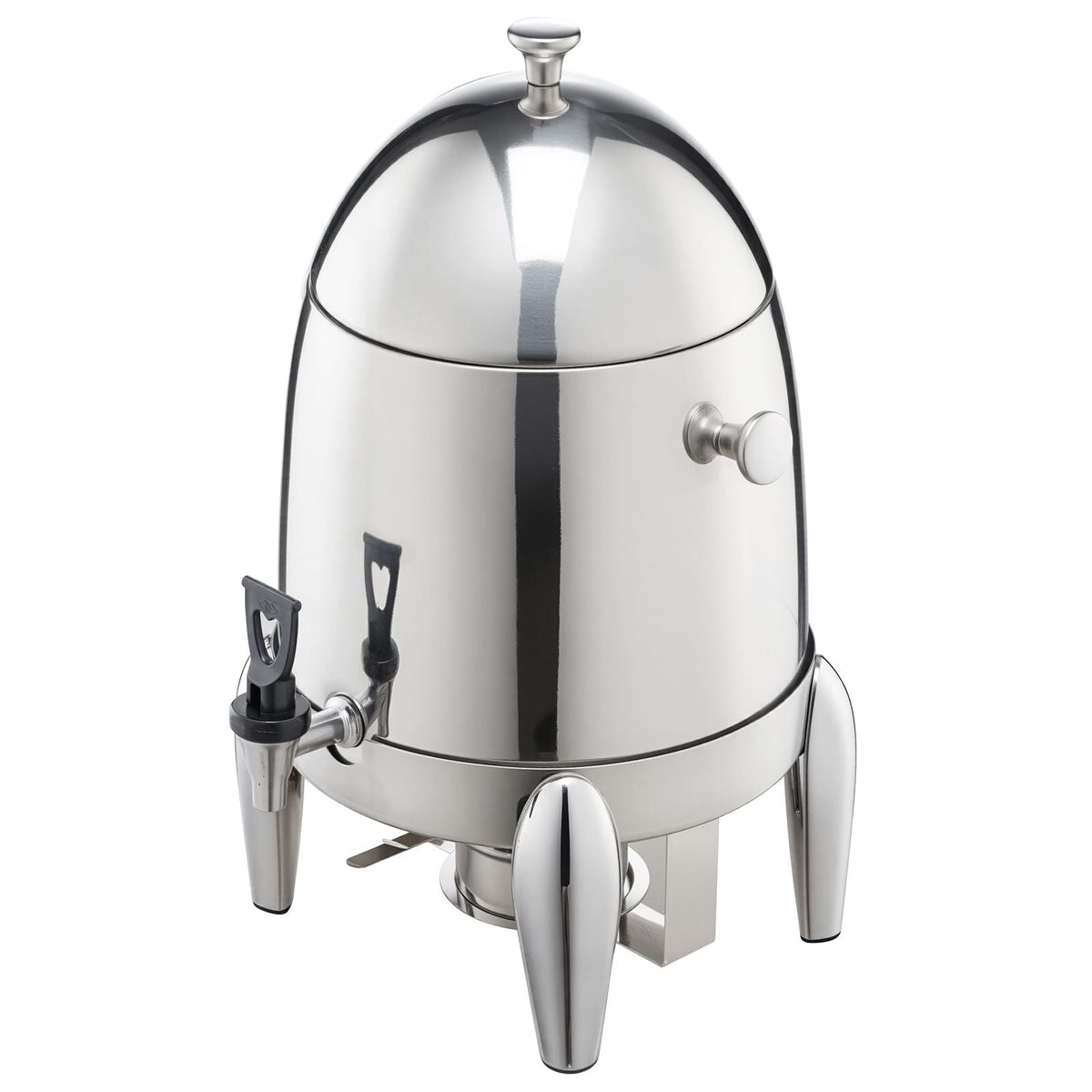 Stainless Steel Beverage Dispenser, 2.7 Gallon Drink Dispenser with Alcohol Burner, Hot & Cold Drink Dispensers for Coffee Tea Hot Water, with Spigot Ice Tube, for Restaurants, Hotels, Parties