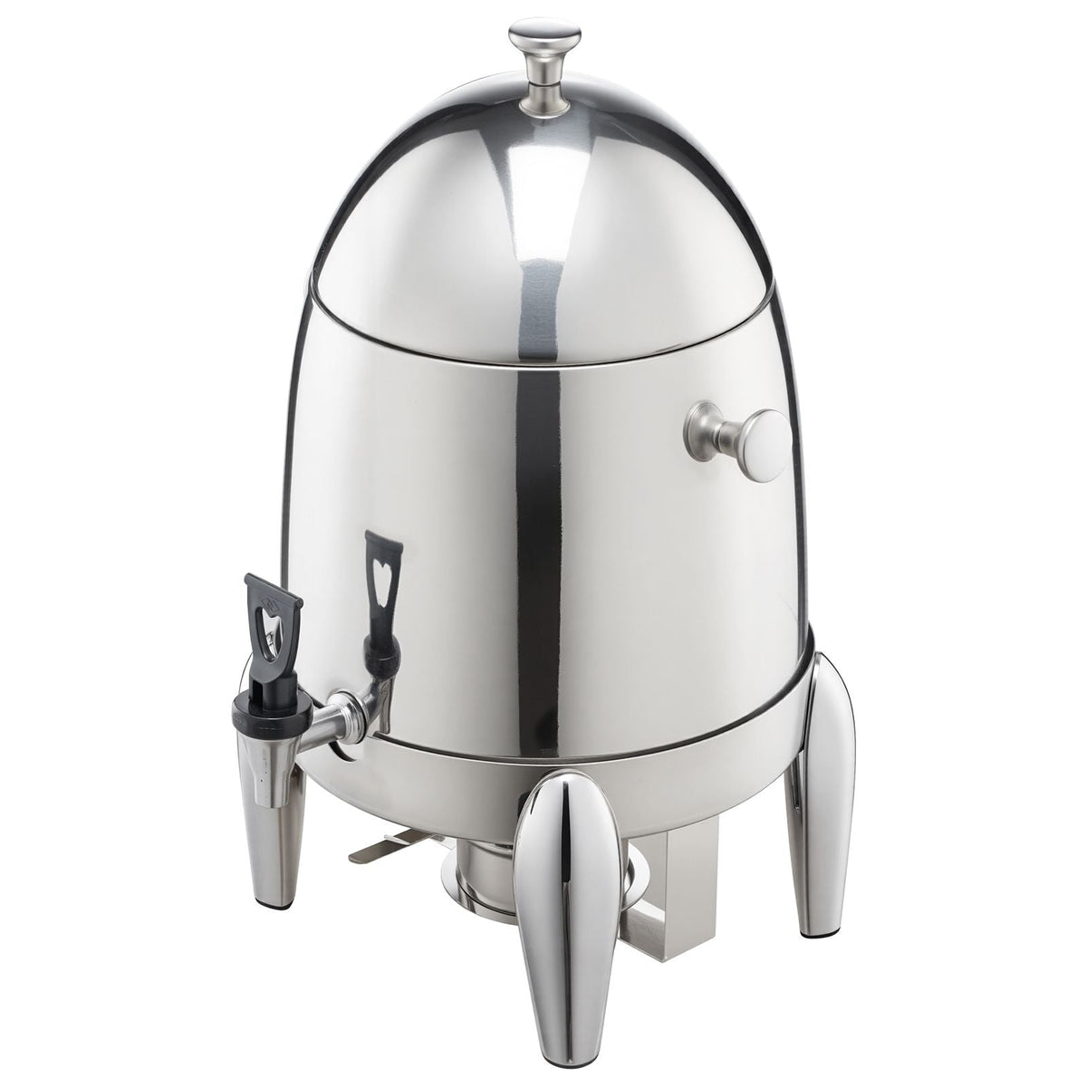 Stainless Steel Beverage Dispenser, 2.7 Gallon Drink Dispenser with Alcohol Burner, Hot & Cold Drink Dispensers for Coffee Tea Hot Water, with Spigot Ice Tube, for Restaurants, Hotels, Parties