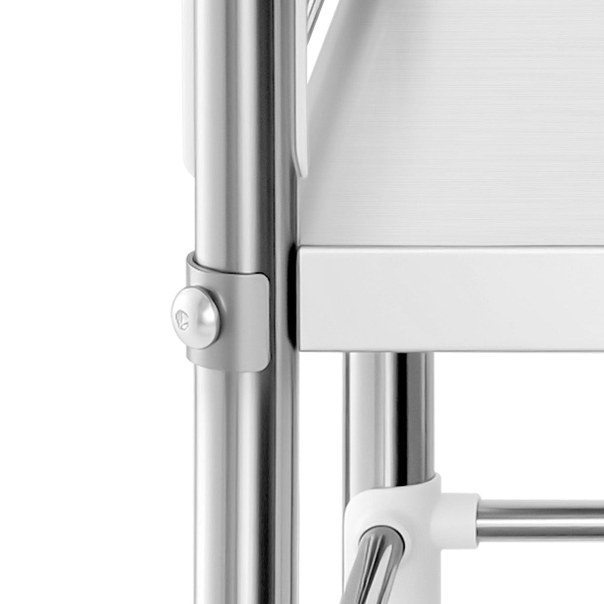 Stainless Steel Cart, 2-Tier Rolling Lab Utility Cart with Lockable Wheels, Medical Serving Trolley Clinic Tray, Heavy Duty Mobile Service Storage Tray for Hospital, Restaurant, Kitchen, Salon