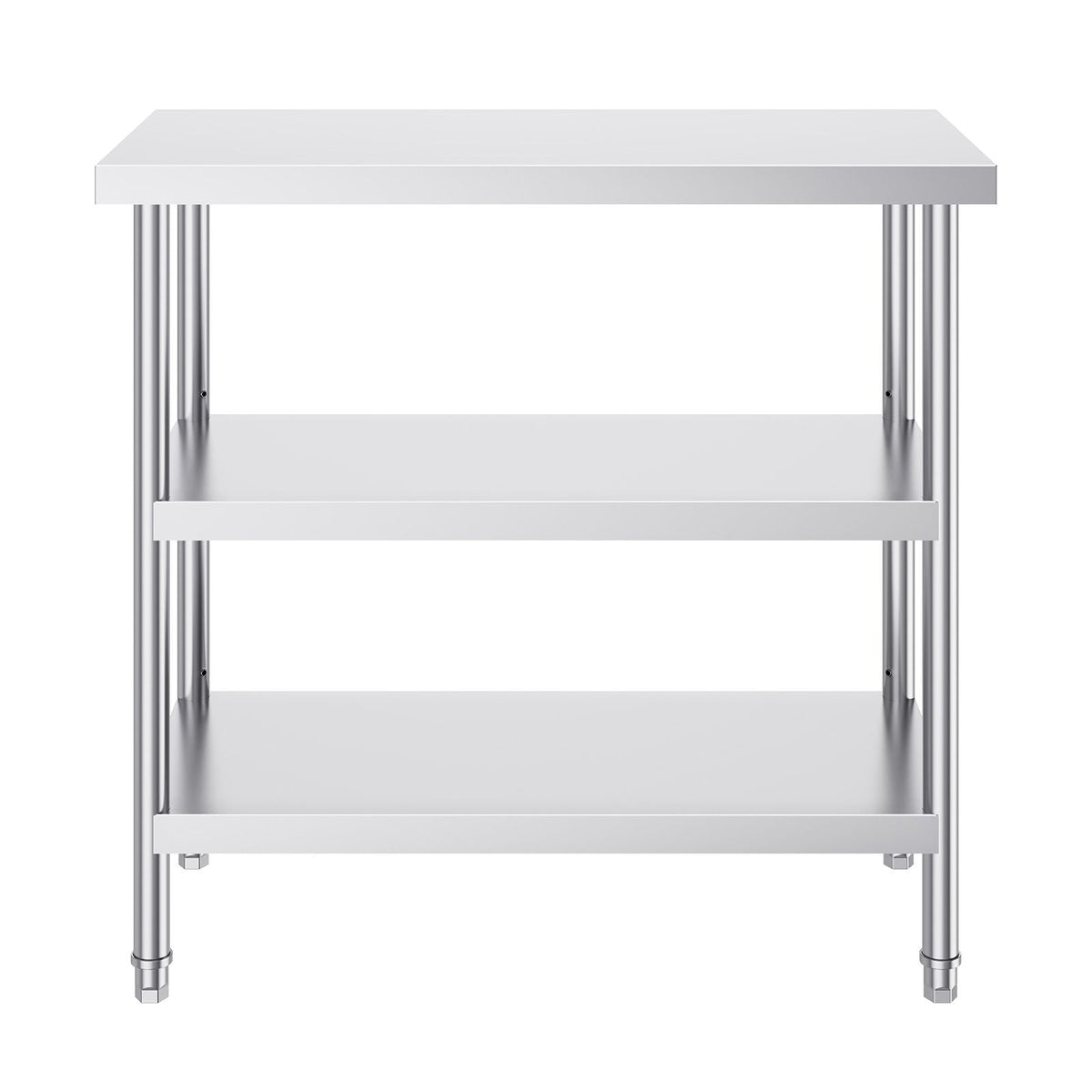 Stainless Steel Food Prep Table, 18 x 36 x 34 Inch Commercial Kitchen Worktable, with 2 Adjustable Undershelf, Heavy Duty Prep Table Metal Work Table for BBQ, Kitchen, Home, and Garage