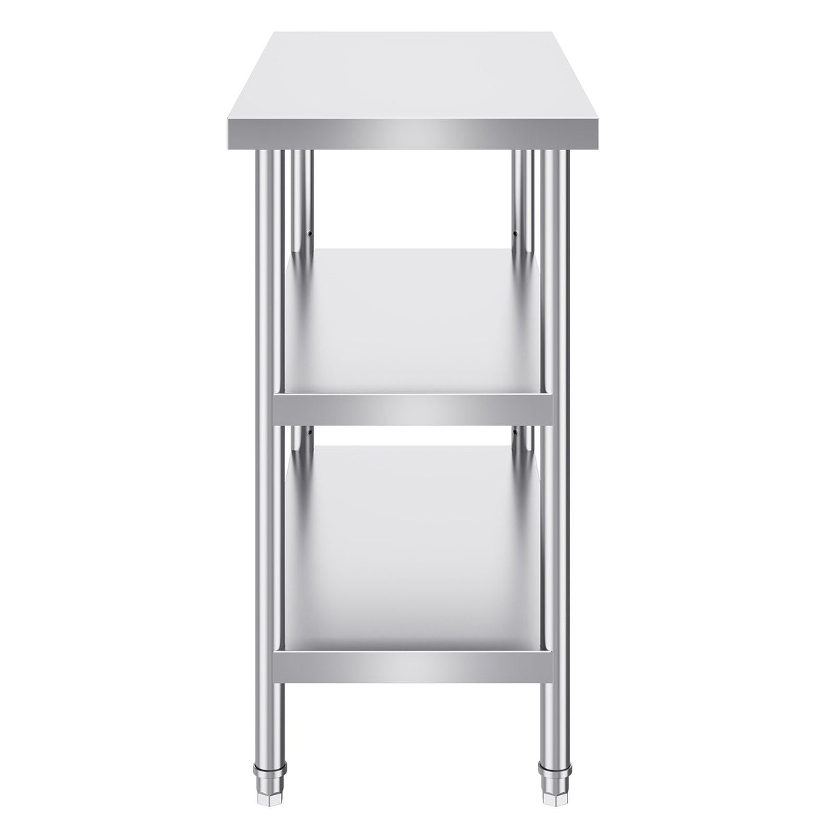 Stainless Steel Food Prep Table, 18 x 36 x 34 Inch Commercial Kitchen Worktable, with 2 Adjustable Undershelf, Heavy Duty Prep Table Metal Work Table for BBQ, Kitchen, Home, and Garage