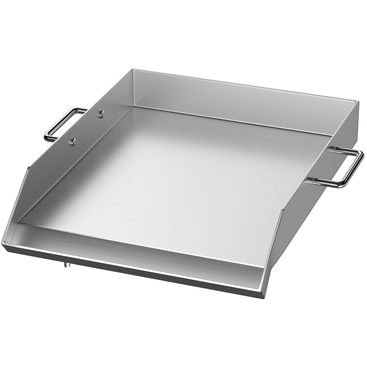 Stainless Steel Griddle,18" X 16" Universal Flat Top Rectangular Plate, BBQ Charcoal/Gas Grill with 2 Handles and Grease Groove with Hole, Grills for Camping, Tailgating and Parties
