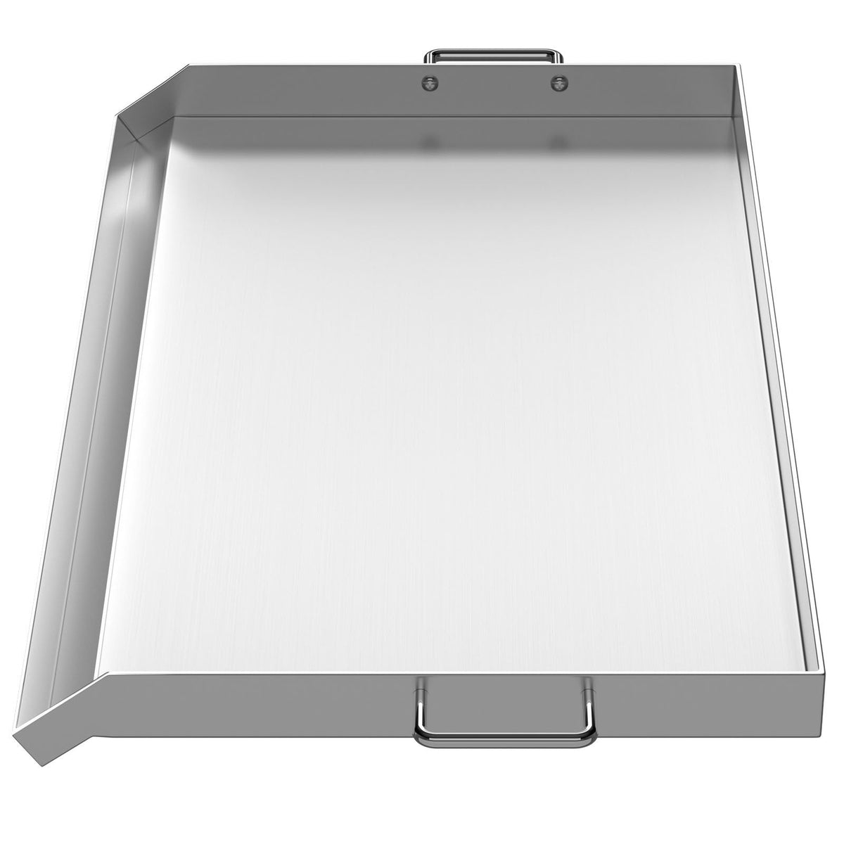 Stainless Steel Griddle,32" X 17" Universal Flat Top Rectangular Plate , BBQ Charcoal/Gas Grill with 2 Handles and Grease Groove with Hole, Grills for Camping, Tailgating and Parties .