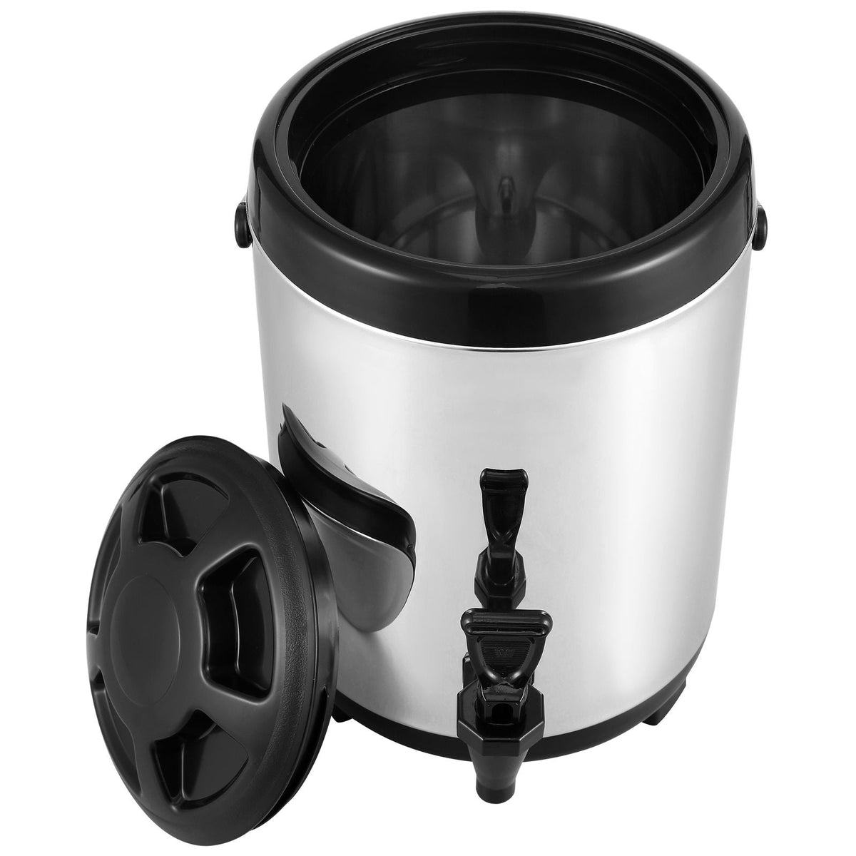 Stainless Steel Insulated Beverage Dispenser, 1.5 Gallon 6 Liter, Thermal Hot and Cold Drink Server Dispenser with Spigot Handle, Food-grade for Hot Tea Coffee Water Restaurant Drink Shop
