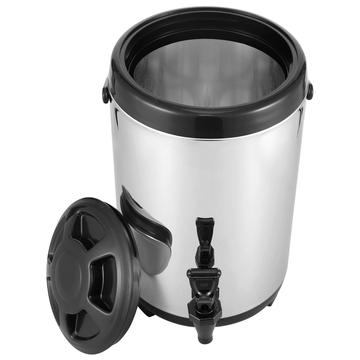 Stainless Steel Insulated Beverage Dispenser, 2 Gallon 7.6 Liter, Thermal Hot and Cold Drink Server Dispenser with Spigot Handle, Food-grade for Hot Tea Coffee Water Restaurant Drink Shop
