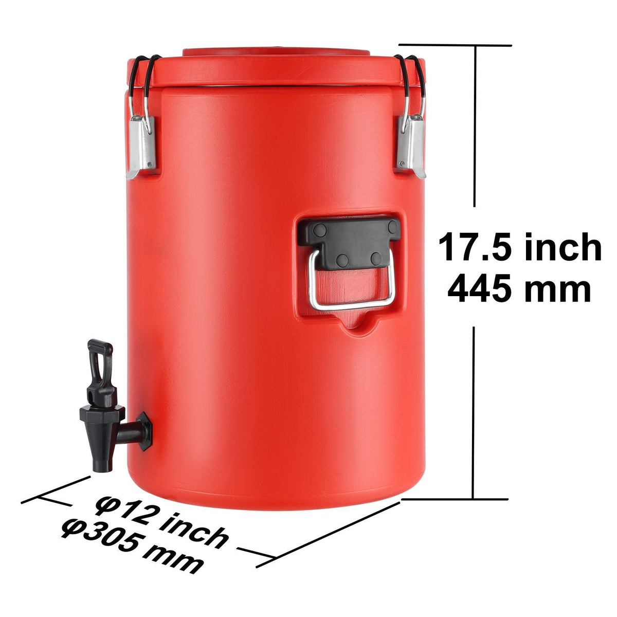 Stainless Steel Insulated Beverage Dispenser, 4.5 Gallon 17.2 Liter, Thermal Hot and Cold Drink Server Dispenser with Spigot Handle, Food-grade for Hot Tea Coffee Water Restaurant Drink Shop