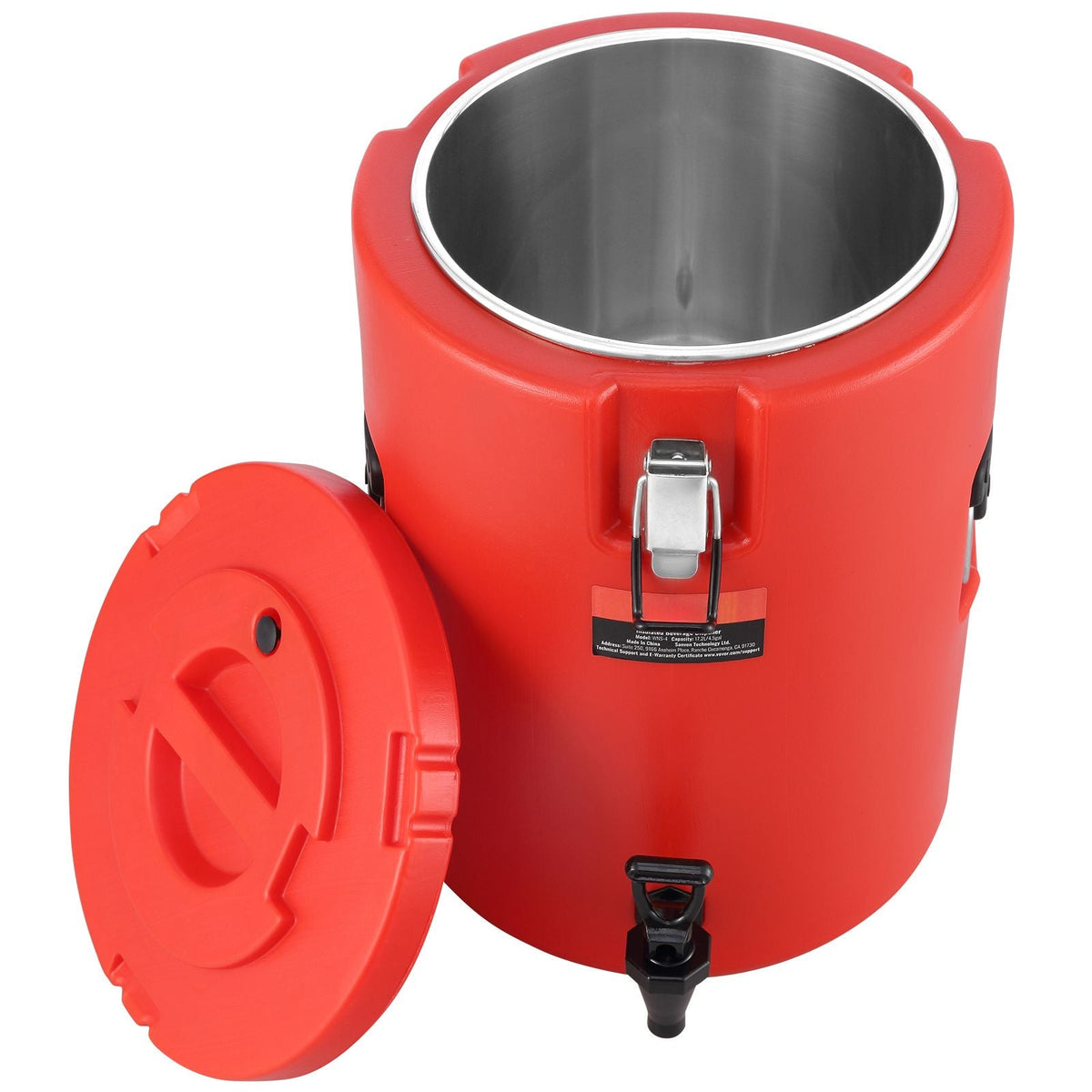 Stainless Steel Insulated Beverage Dispenser, 4.5 Gallon 17.2 Liter, Thermal Hot and Cold Drink Server Dispenser with Spigot Handle, Food-grade for Hot Tea Coffee Water Restaurant Drink Shop