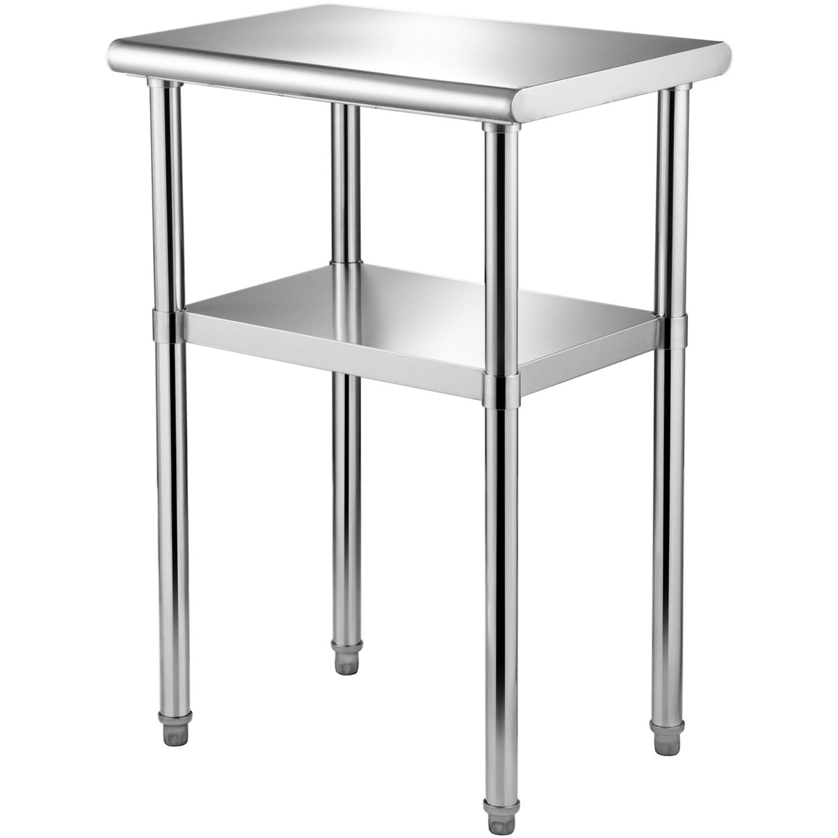 Stainless Steel Prep Table, 24 x 18 x 36 Inch, 600lbs Load Capacity Heavy Duty Metal Worktable with Adjustable Undershelf & Feet, Commercial Workstation for Kitchen Restaurant Garage Backyard