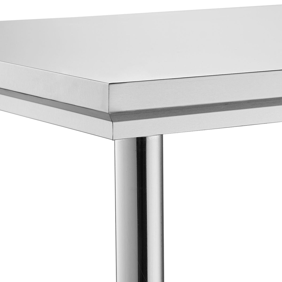 Stainless Steel Prep Table, 24 x 24 x 31 Inch, 700 lbs Load Capacity, Heavy Duty Metal Worktable with 3 Adjustable Height Levels, Commercial Workstation for Kitchen Garage Restaurant Backyard