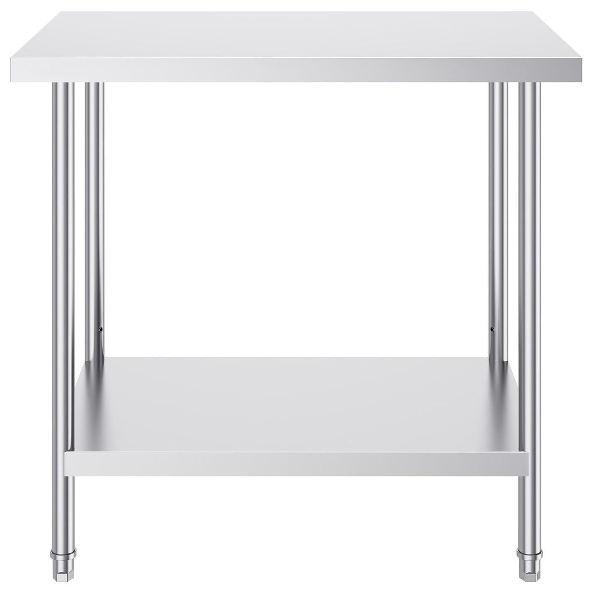 Stainless Steel Prep Table, 24 x 36 x 34 Inch, 750 lbs Load Capacity, Heavy Duty Metal Worktable with 3 Adjustable Height Levels, Commercial Workstation for Kitchen Garage Restaurant Backyard