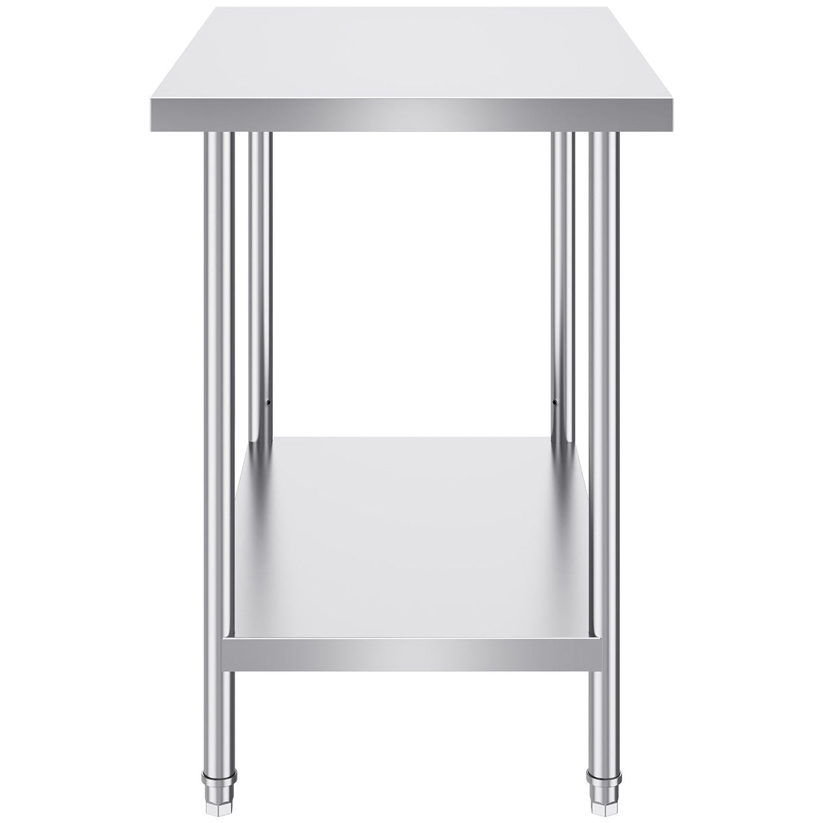 Stainless Steel Prep Table, 24 x 36 x 34 Inch, 750 lbs Load Capacity, Heavy Duty Metal Worktable with 3 Adjustable Height Levels, Commercial Workstation for Kitchen Garage Restaurant Backyard