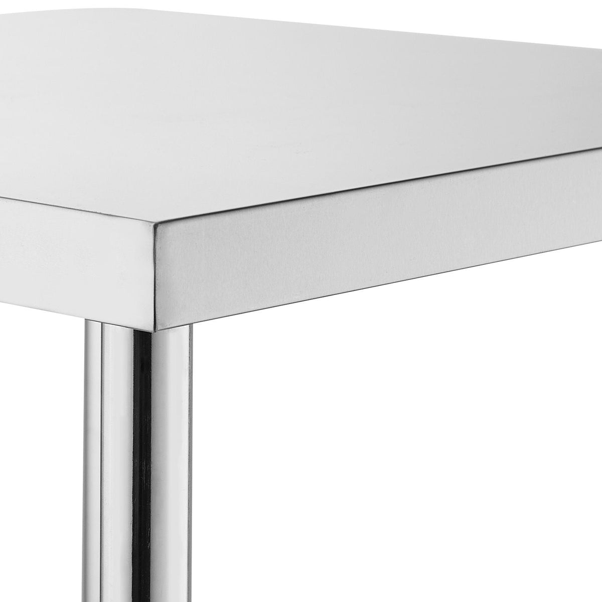 Stainless Steel Prep Table, 24 x 48 x 34 Inch, 800 lbs Load Capacity, Heavy Duty Metal Worktable with 3 Adjustable Height Levels, Commercial Workstation for Kitchen Garage Restaurant Backyard