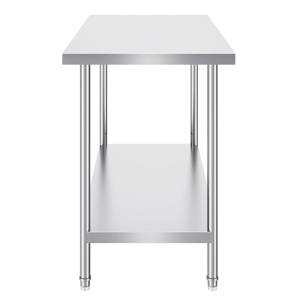 Stainless Steel Prep Table, 24 x 48 x 34 Inch, 800 lbs Load Capacity, Heavy Duty Metal Worktable with 3 Adjustable Height Levels, Commercial Workstation for Kitchen Garage Restaurant Backyard