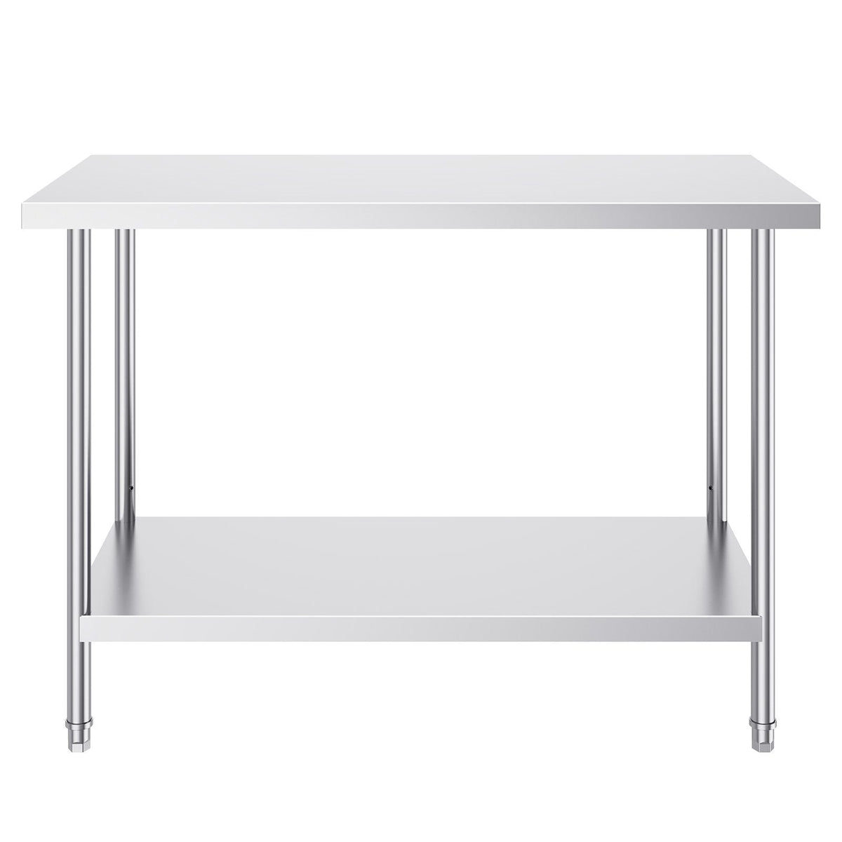 Stainless Steel Prep Table, 24 x 48 x 34 Inch, 800 lbs Load Capacity, Heavy Duty Metal Worktable with 3 Adjustable Height Levels, Commercial Workstation for Kitchen Garage Restaurant Backyard