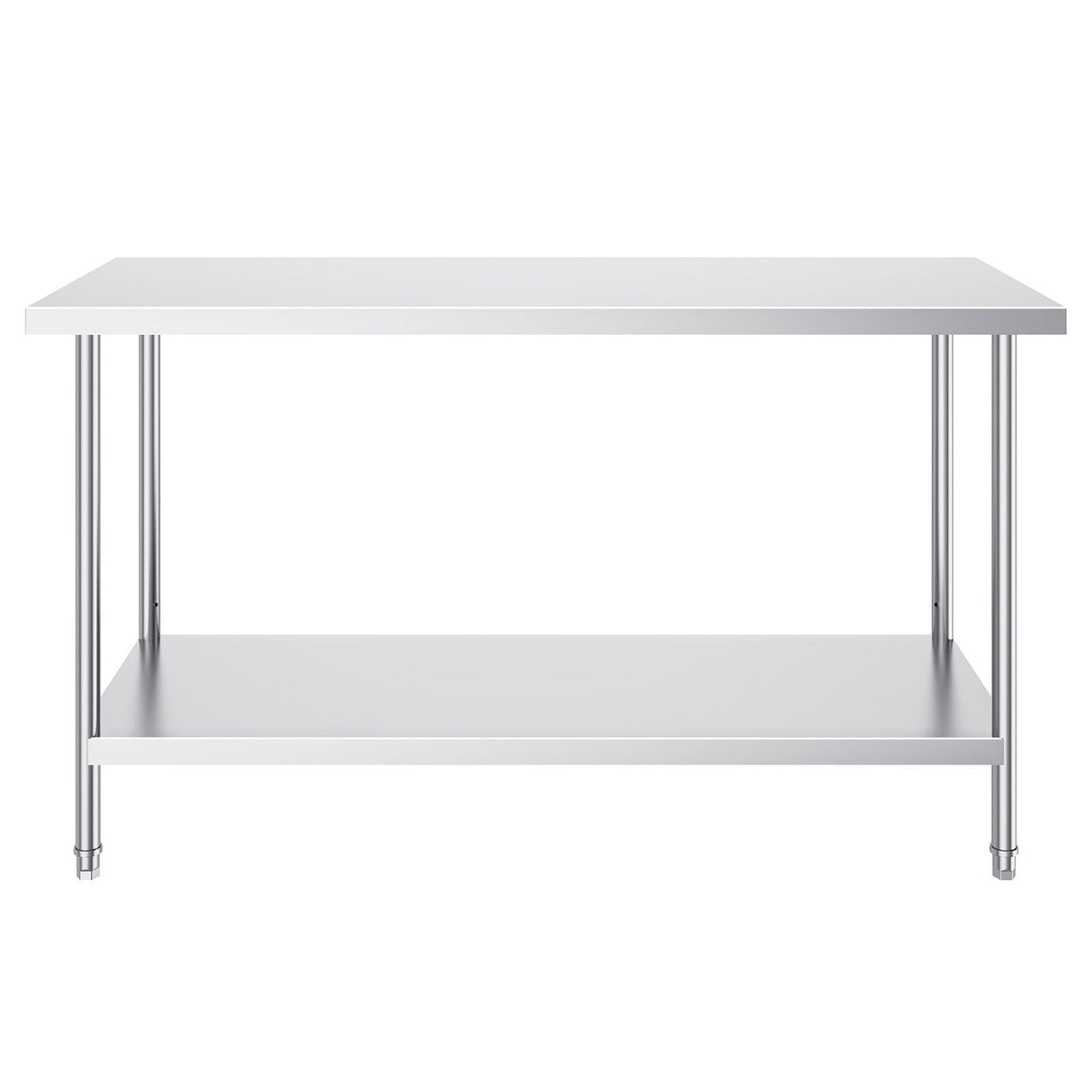 Stainless Steel Prep Table, 24 x 60 x 34 Inch, 840 lbs Load Capacity, Heavy Duty Metal Worktable with 3 Adjustable Height Levels, Commercial Workstation for Kitchen Garage Restaurant Backyard