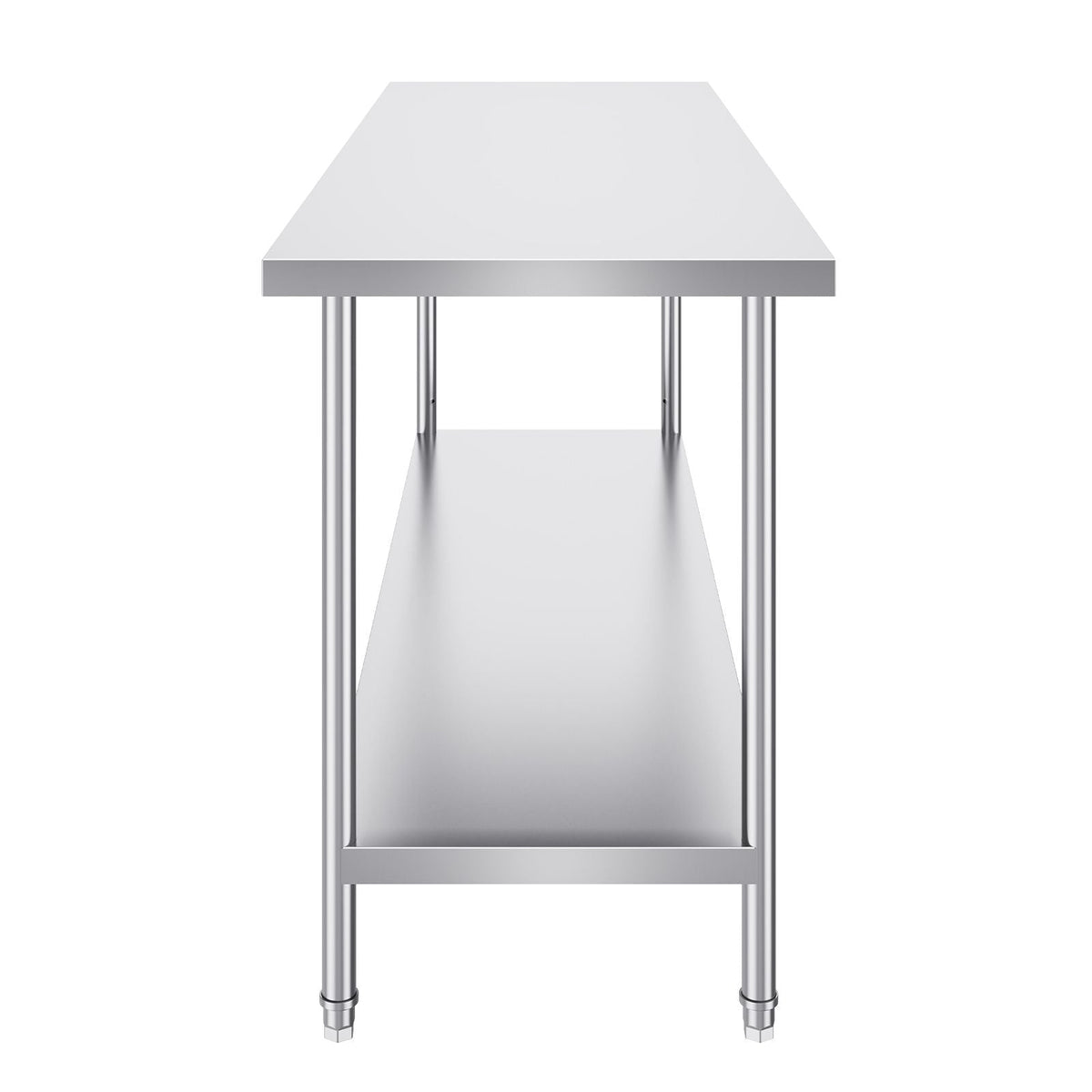 Stainless Steel Prep Table, 24 x 72 x 34 Inch, 880 lbs Load Capacity, Heavy Duty Metal Worktable with 3 Adjustable Height Levels, Commercial Workstation for Kitchen Garage Restaurant Backyard
