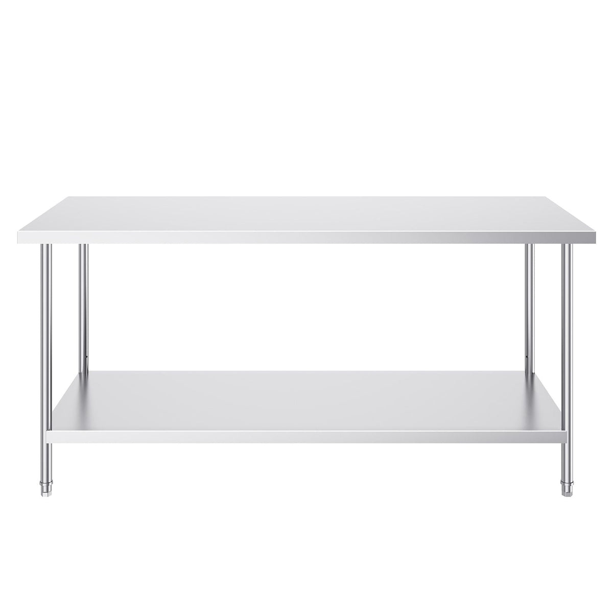 Stainless Steel Prep Table, 30 x 72 x 34 Inch, 920 lbs Load Capacity, Heavy Duty Metal Worktable with 3 Adjustable Height Levels, Commercial Workstation for Kitchen Garage Restaurant Backyard