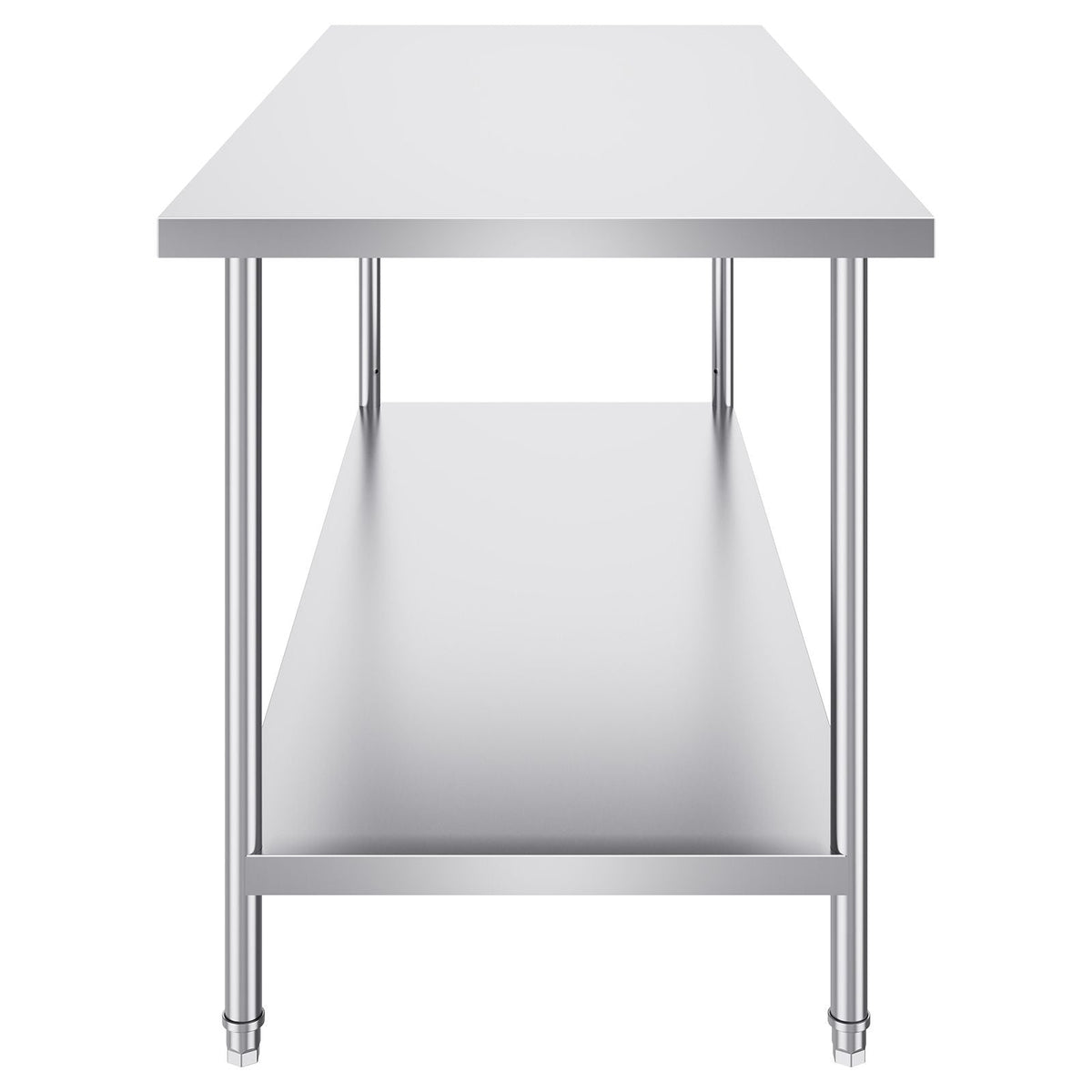 Stainless Steel Prep Table, 30 x 72 x 34 Inch, 920 lbs Load Capacity, Heavy Duty Metal Worktable with 3 Adjustable Height Levels, Commercial Workstation for Kitchen Garage Restaurant Backyard