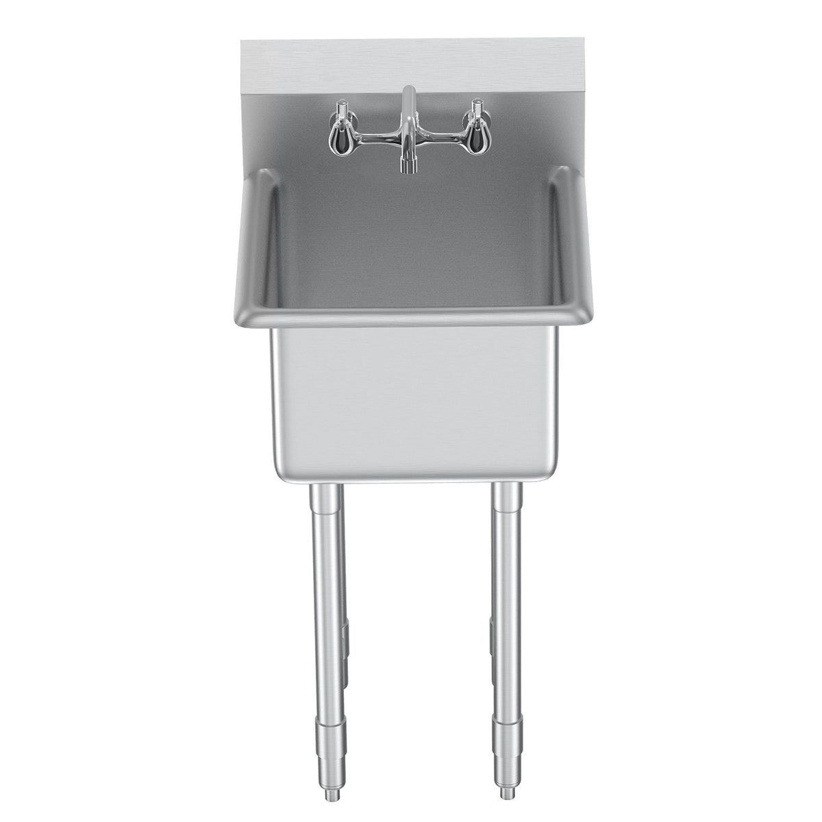 Stainless Steel Prep & Utility Sink, 1 Compartment Free Standing Small Sink Include Faucet & legs, 18"x41" Commercial Single Bowl Sinks for Garage, Restaurant, Kitchen, Laundry
