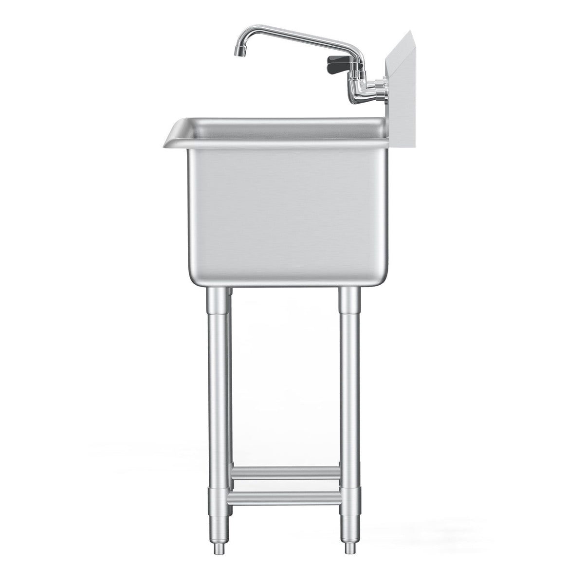 Stainless Steel Prep & Utility Sink, 1 Compartment Free Standing Small Sink Include Faucet & legs, 18"x41" Commercial Single Bowl Sinks for Garage, Restaurant, Kitchen, Laundry