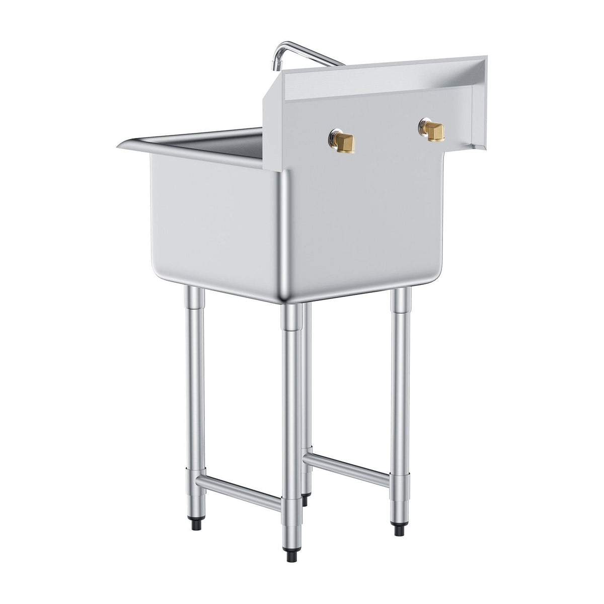 Stainless Steel Prep & Utility Sink, 1 Compartment Free Standing Small Sink Include Faucet & legs, 21"x41" Commercial Single Bowl Sinks for Garage, Restaurant, Kitchen, Laundry