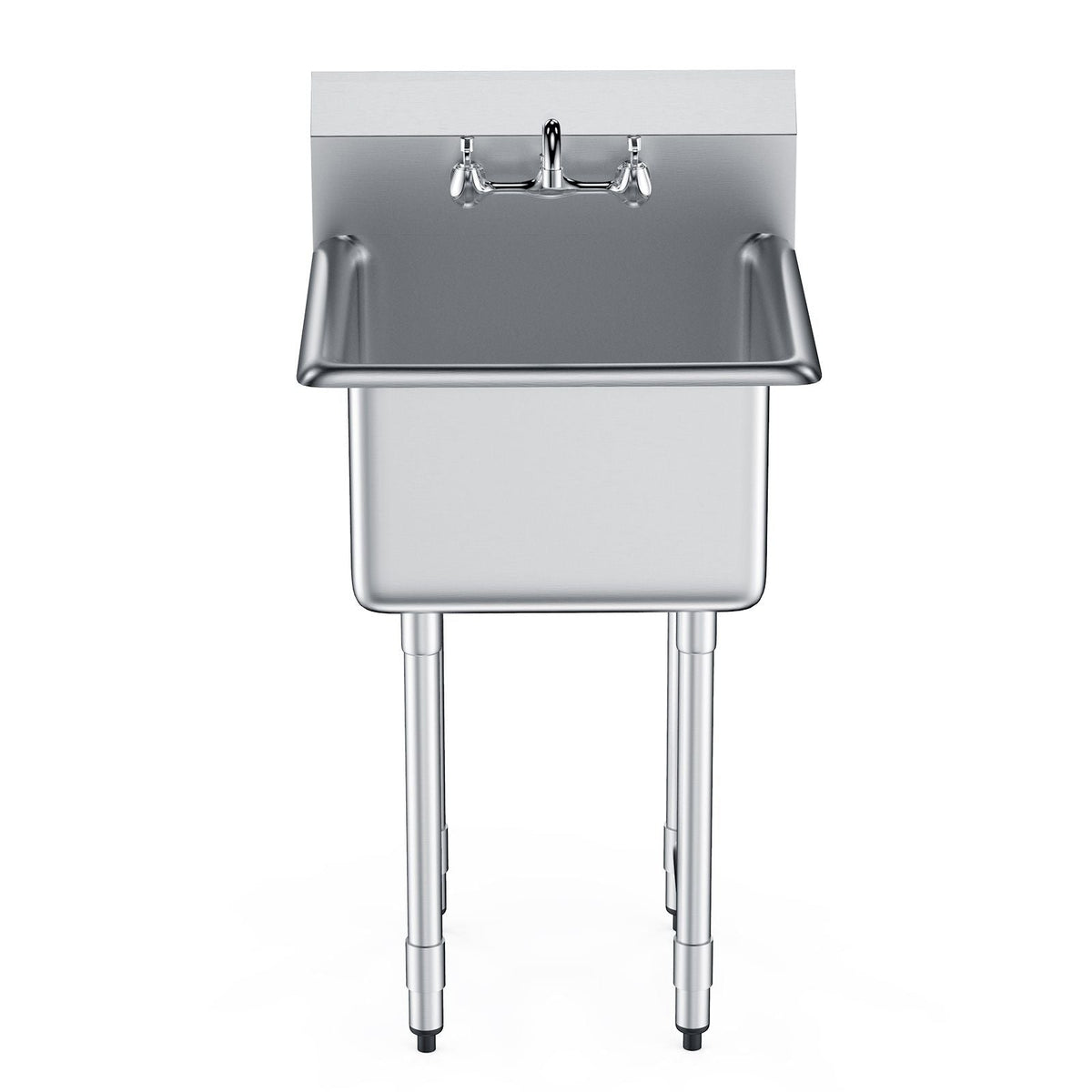 Stainless Steel Prep & Utility Sink, 1 Compartment Free Standing Small Sink Include Faucet & legs, 21"x41" Commercial Single Bowl Sinks for Garage, Restaurant, Kitchen, Laundry