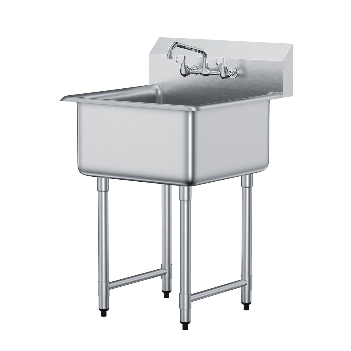 Stainless Steel Prep & Utility Sink, 1 Compartment Free Standing Small Sink Include Faucet & legs, 27"x41" Commercial Single Bowl Sinks for Garage, Restaurant, Kitchen, Laundry